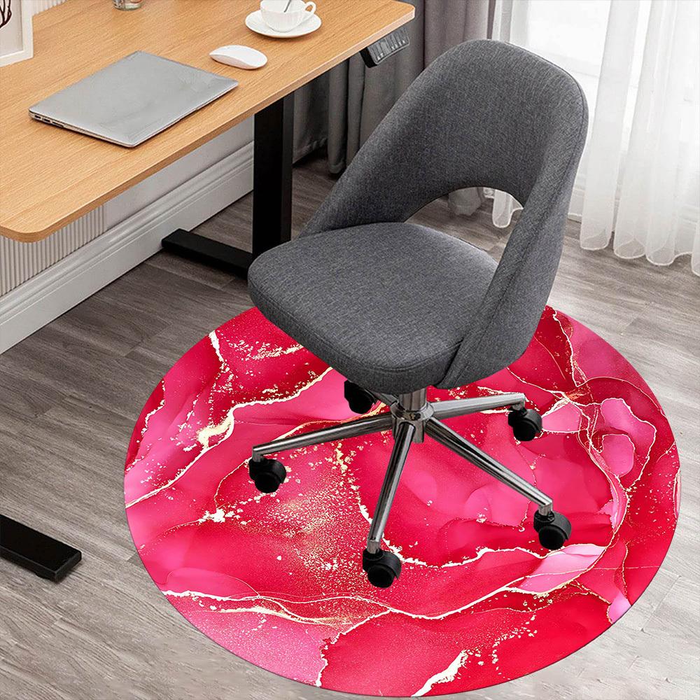 

1pc abstract gold Round Chair mat Area Rug - Non-Slip, Floor Mat for Office, Bedroom, and Indoor Decor c1118200 80cm by 80cm