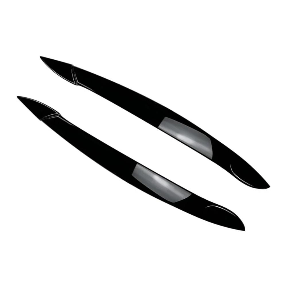 2x Headlight Eyelid Eyebrows Eye Lid Cover Gloss Black For BMW X5 E70 2008-2013