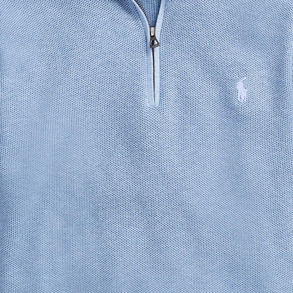 Polo Ralph Lauren FW23 Pony Logo Embroidered Half-Zip Long Sleeve Knit Sweater Men Sweater Sky-Blue MNPOSWE16810318-B28