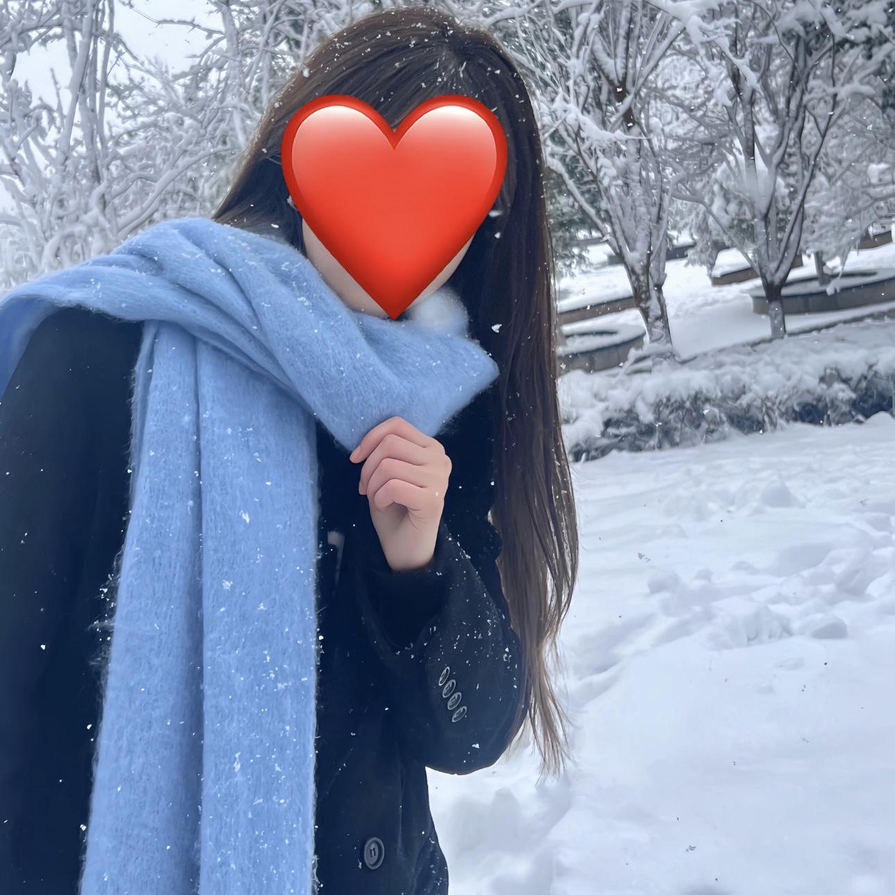 Женский однотонный утолщенный мохеровый шарф в корейском стиле - Мягкий, теплый осенне-зимний шаль