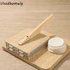 Manual Wooden Square Tortilla Presser Stainless Steel Gasket Mold-resistant Dumpling Skin Presser Labor-Saving Ergonomic Handle