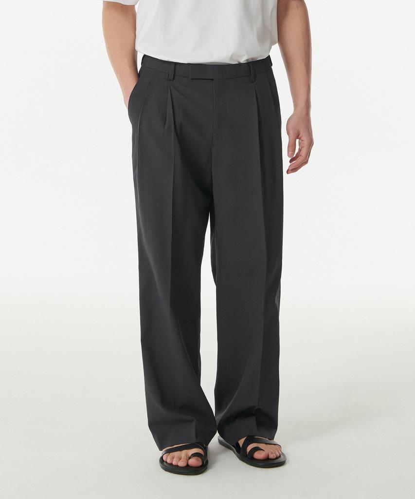 MUSINSA STANDARD Cool Touch To Tuck Wide Hidden Banding Slacks [Gray]