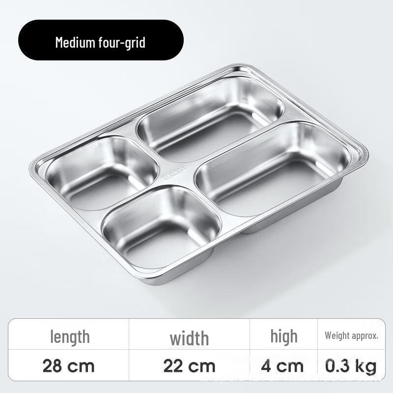 Jiyoushi Stainless Steel Divided Dinner Plate