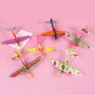 Aviões Planadores de Lançamento Manual DIY Modelo de Aeronave de Espuma Mini Brinquedos de Aeronaves Jogo de Festa Infantil Brinquedos de Exterior para Crianças Presente para Bebê