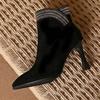 Autumn and winter new retro fashion thin heel pointed Martin boots women's fashion high heel cotton boots