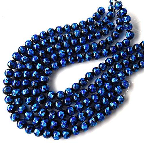 

[GOLD STONE] Firefly Glass Beads, Blue, 12mm, Strand (34 beads), Sold Individually, 40cm Long, Glass Beads, Okinawa, Type A
