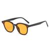 Women'S High-End Sunglasses With Trendy Yellow Sunglasses And No Makeup Street Shots