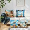 4Pcs Beach Sea View Cushion Covers Single-sided Printed 45CM Throw Pillow Case Cover Sofa Cushion Home Room Decor