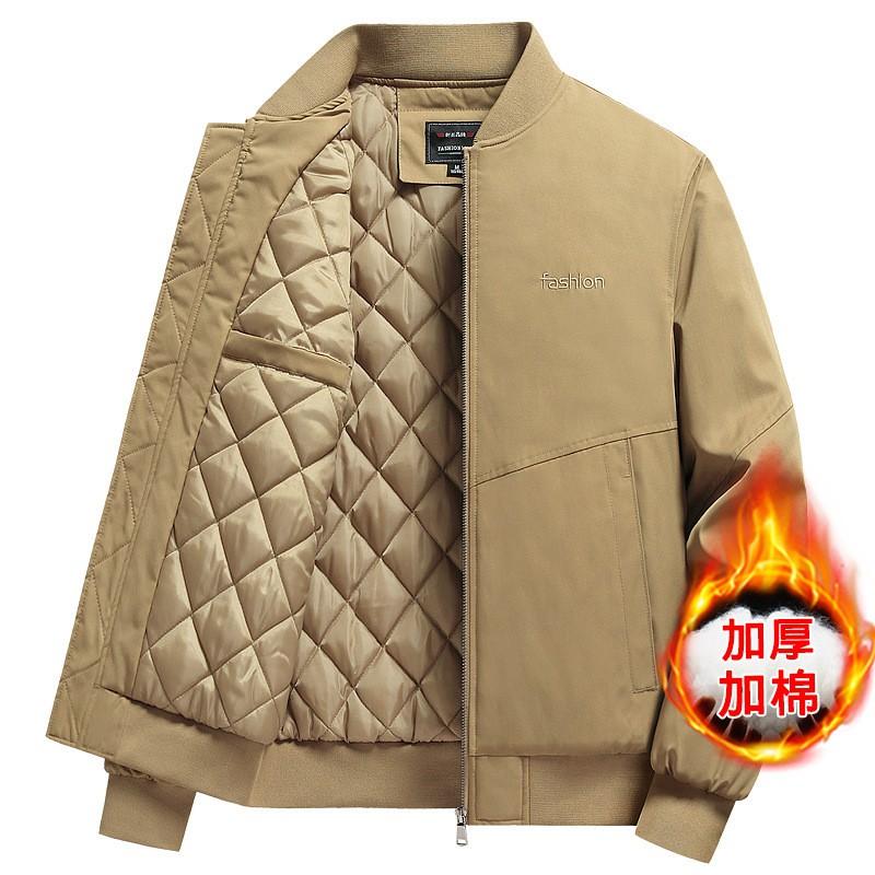 Mens Thick Cotton Puffer Jacket Winter Warm Loose Fit Baseball Collar Outerwear Casual Wear