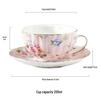 European Ceramic Floral Coffee & Tea Cup Set with Saucer – Home Use for English Afternoon Tea