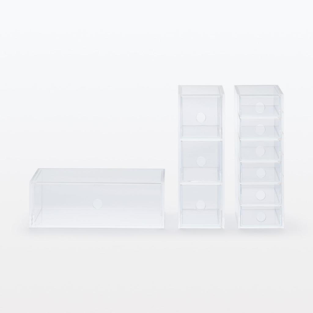 MUJI Acrylic Small Item Storage 6 Tiers Width 8.7cm Depth 17cm Height 25.2cm