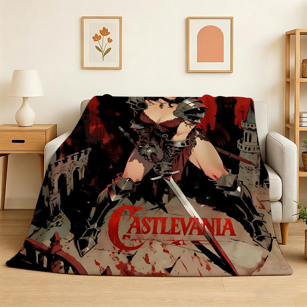 Game Castlevania Throw 240g Flannel Blanket Lightweight Soft Skin-friendly Summer Thin Throw Blanket 75X95CM
