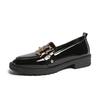 Small Leather Shoes Women's Black Single Shoes Foreign Trade with Autumn 2025 Spring and Autumn New British Style Shoes Trendy Doudou Loafers 100