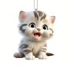 Strong PVC Cats Shape Vehicle Hanging Ornament With Clear Print Present Excellent for Holiday Decorations & Car Interior