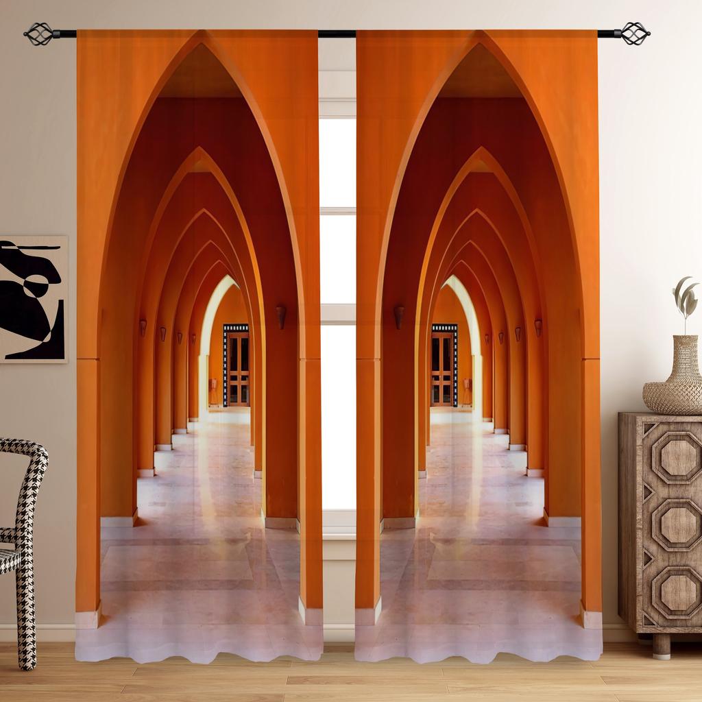 Moroccan Style Vintage Farm Wooden Barn Door Girls Window Curtains For Kids Bedroom Living Room Bathroom Kicthen Door Home Decor