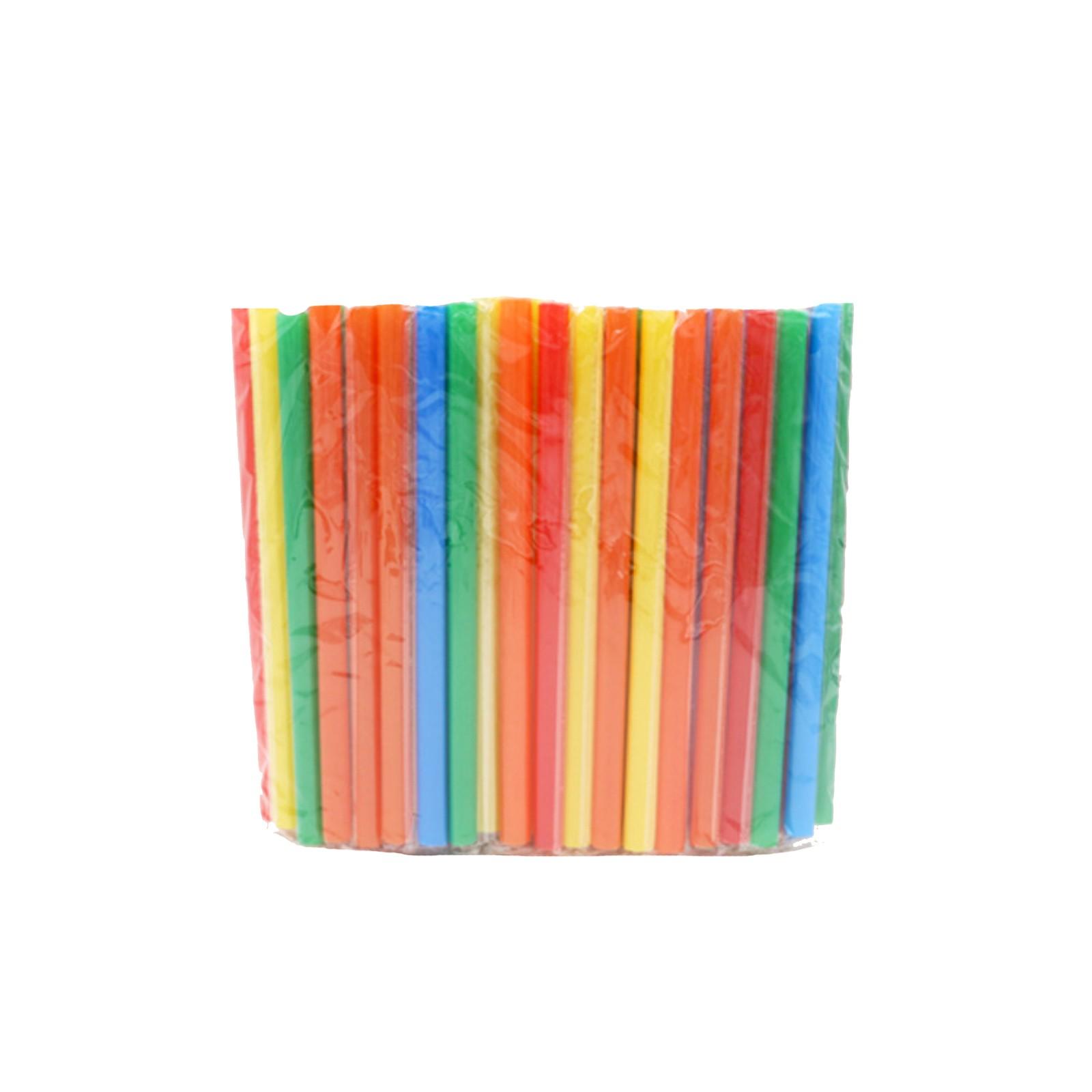 

100 одноразовых трубочек 12 мм в индивидуальной упаковке, цветные пластиковые трубочки 21 см One Size