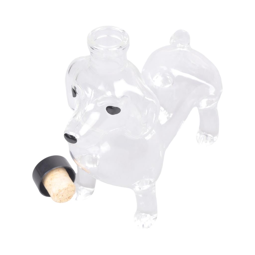 Dachshund Shape Whiskeys Decanter 300ml Glass Bottle for Whiskeys Enthusiasts and Home Decoration
