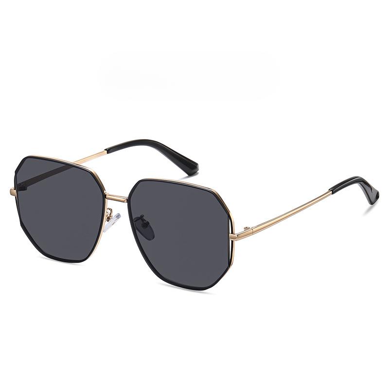 Fashion Sunglasses Retro Stainless Steel Sunglasses Female Ins High Sense Big Frame Sunglasses Female Metal Glasses