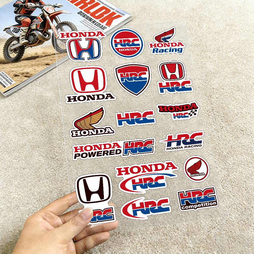 FOR HONDA HRC H WING Motorcycle Reflective Stickers Waterproof Decals for Helmet Scooter Fuel Tank Toolbox Racing XL0