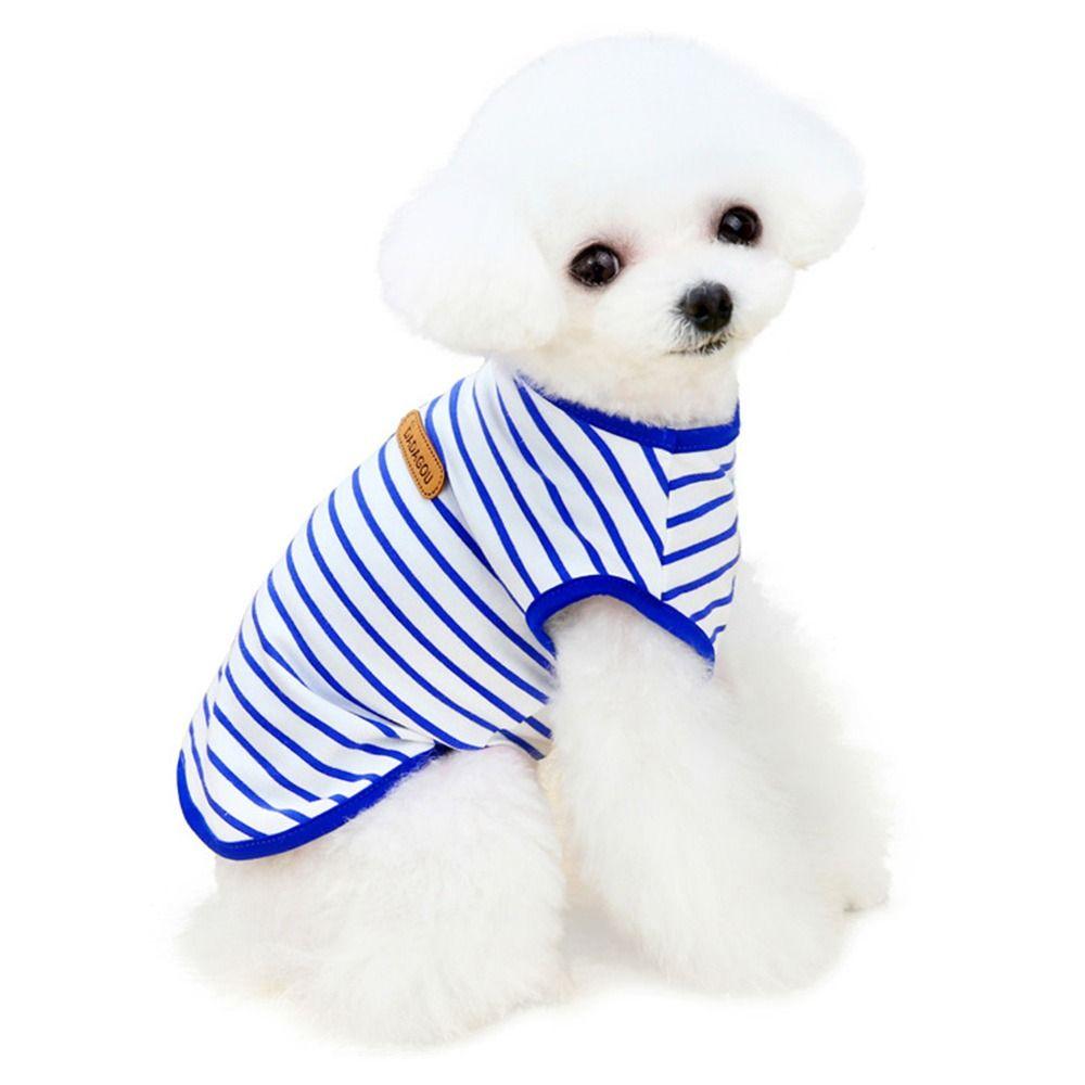 Bomull Hundkläder Randiga Små Hundar Tröjor Söta Valp Ärmlös Väst för Liten Stor Hund