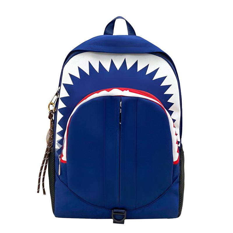 Shark Luminous Funny Backpack: Trendy, Versatile, Large-Capacity School and Travel Bag
