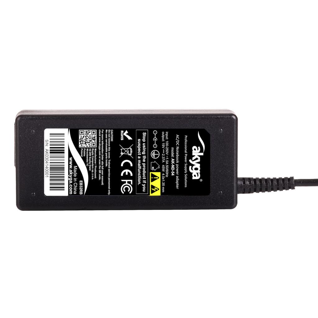 Akyga Ak-Nd-54 Power Adapter For Asus Laptop 19V 2.37A 45W 4.0 X 1.35 Mains