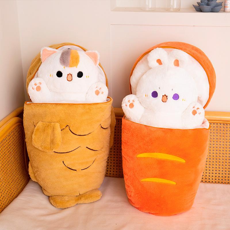 CatchFun Taiyaki Plush Toy Cute Japanese Stuffed Doll Removable Nesting Design Pillow Cushion Dual Use Carnival Prize