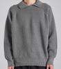 Beoteunseoul Wool Blend Heavy Open Collar Knit (Gray)