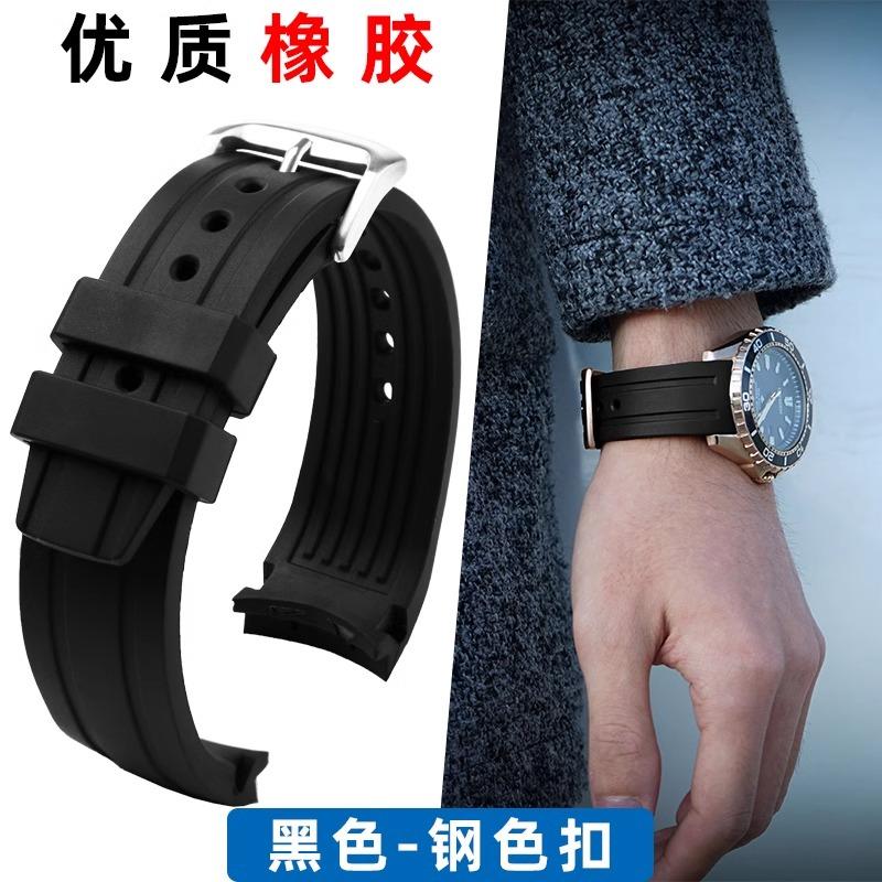 

Классический изогнутый интерфейс ремешок для часов Citizen BN0190-15E/0191/0193 CA0718-13E CA4386/4385 мужской резиновый ремешок для часов браслет аксессуары 22mm