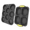 8 Cavity Silicone Hamburger Bread Mold 4 Cavity Silicone Baguette Pan for Baking Bread Ovens Microwaves Dishwashers