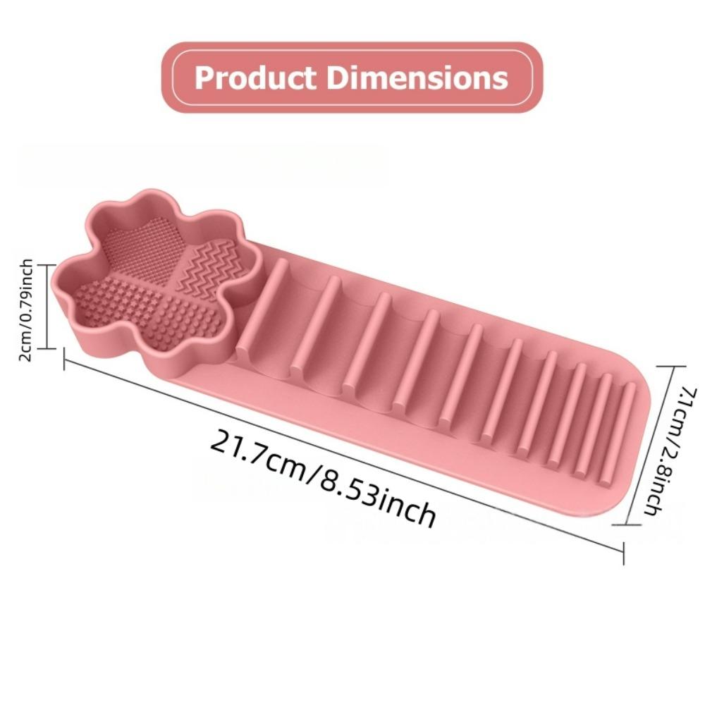 Vielseitiger Silikon-Make-up-Pinselhalter zur Wandmontage, Wiederverwendbarer Saugnapf-Organizer für Pinsel, 3-in-1-Ständer zum Reinigen