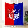 NFL Logo with Red and Blue Design Patterned Flannel Blanket Perfect for the Bedroom Living Room, Sofa, or a Little Nap