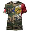 Funny French Flag Emblem Graphic T-shirt Men's Camouflage T-Shirts Summer Casual Loose Short Sleeves Men's and Women's Tees Top