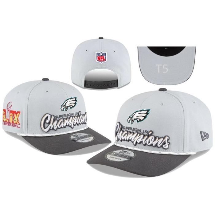Eagles Super Bowl Championship Cap Adjustable Embroidered Cap League Football Cap Flat Edge Baseball Cap Adjustable (54cm-62cm)