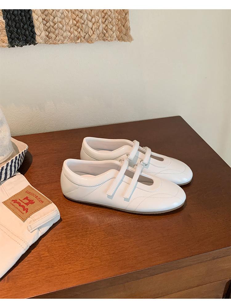 Sheepskin Version~ Velcro Casual Sneakers Flat Mary Jane Shoes Women's Ballet Shoes Dexun Shoes
