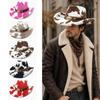 Metal Badge Faux Fur Hat Windproof Cowgirl Hat Vintage Western Cowboy Hat  Winter Wear