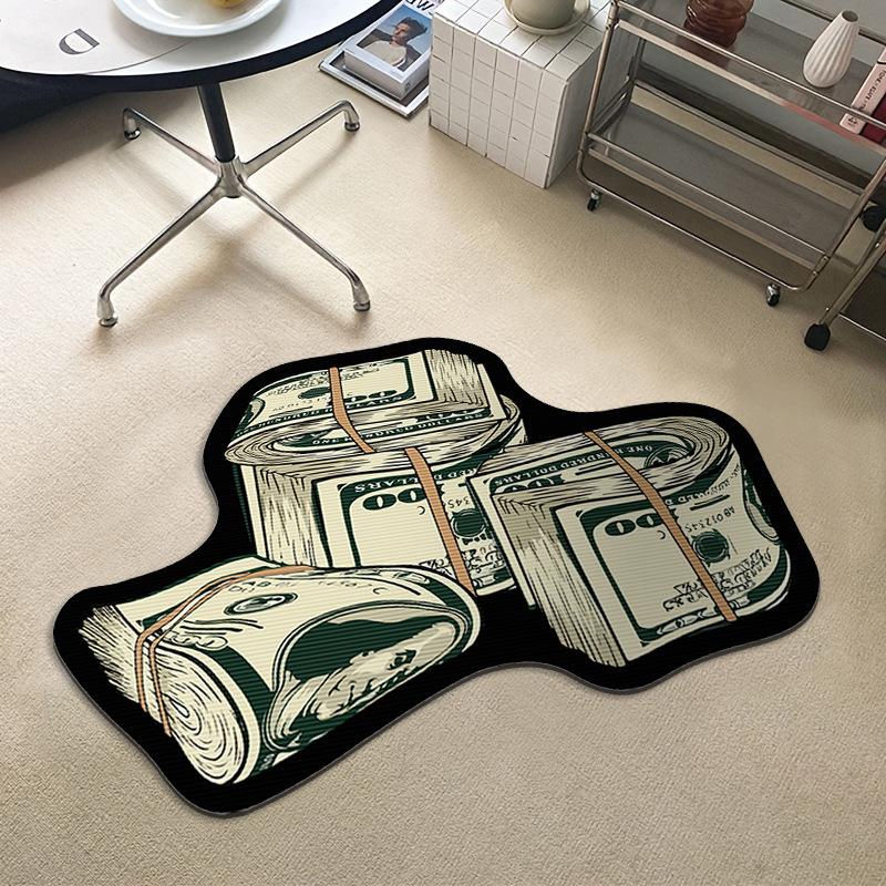 Dollar Bill Entrance Door Mat Durable Decorative Rug Non Slip Welcome Mat For Home Entryway High Quality Floor Mat