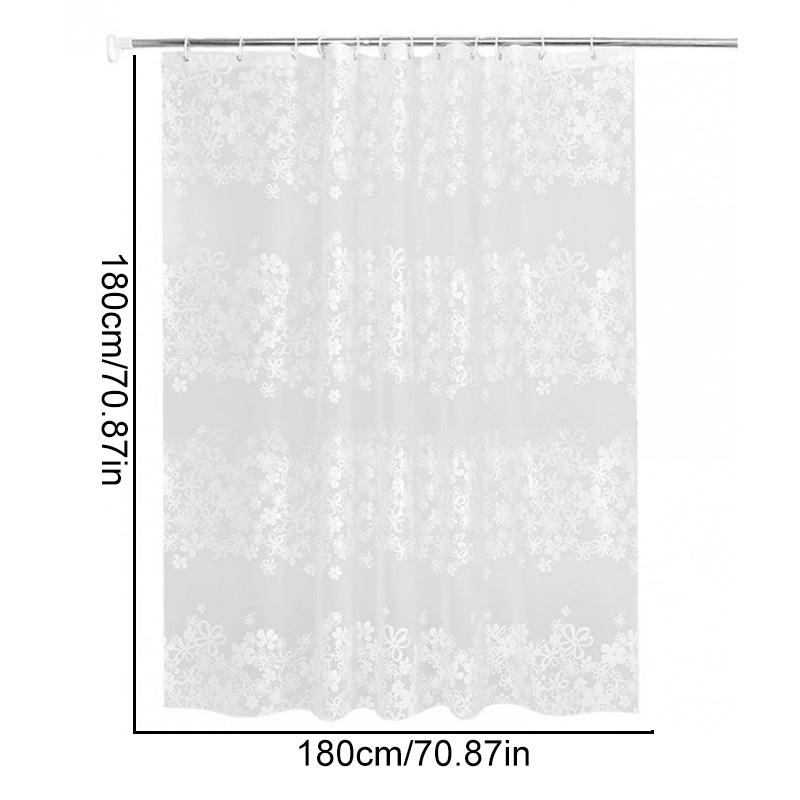 1Pc Shower Curtain Waterproof PEVA DIY With Hooks Thickening Bathroom Decor 180*180CM