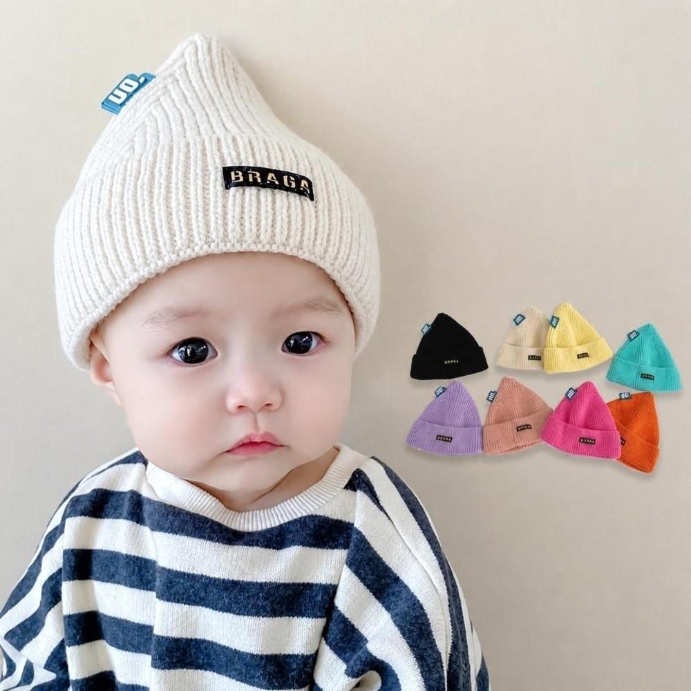 Cute Letter Newborn Knitted Hat Winter Warm Infant Kids Ear Protection Hats New Baby Beanie Cap