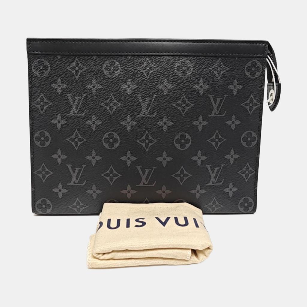[Usado] Louis Vuitton Pochette Voyage MM 'Lona Monogram Eclipse Preta' - Muito Bom #12DW0T1