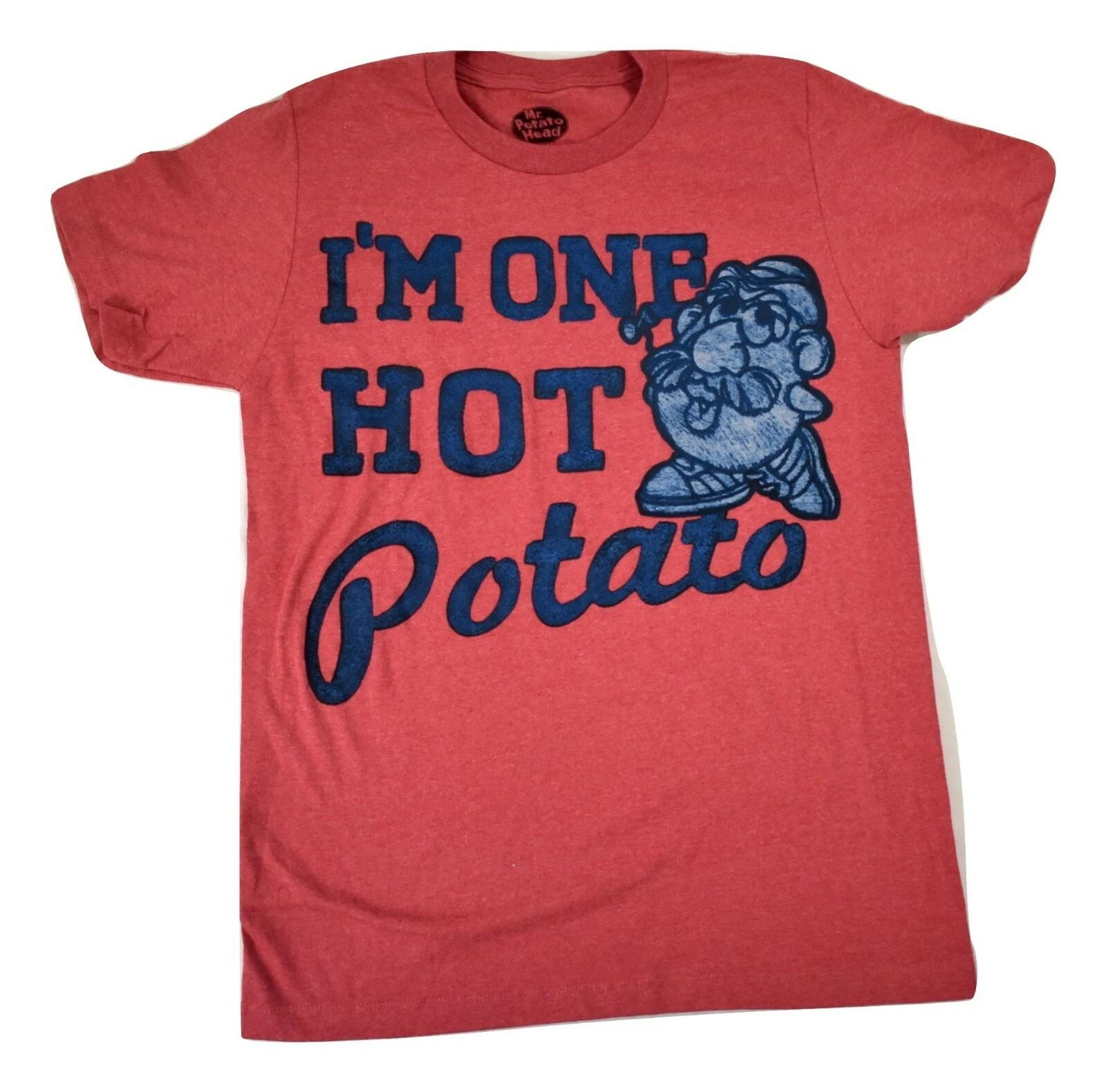 Mr. Potato Head Mens I m One Hot Potato Funny Red Shirt New Small 3XL