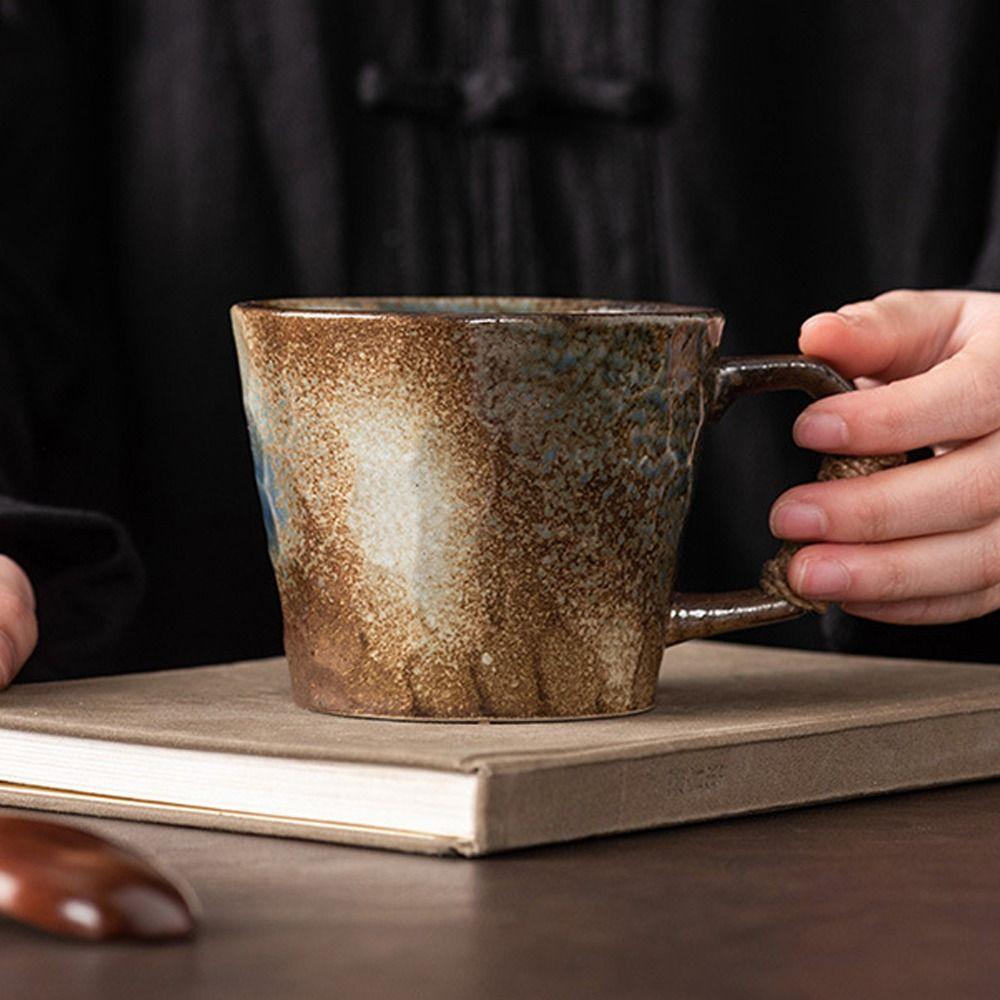380ML Retro Ceramic Cup Rustic Milk Cup Tableware Coffee Mug  Hotel