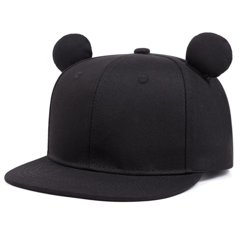 

Модная Повседневная Милая Шапка с Ушками Мультяшная Бейсболка Женская Мужская Хип-Хоп Шляпа Уличная Одежда One Size чёрный