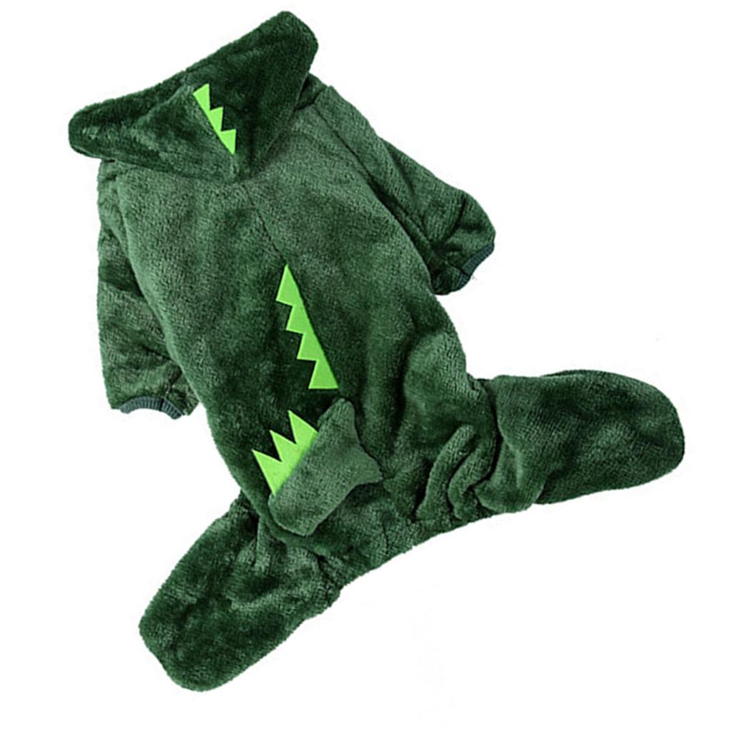 Dog Cartoon Costume Cute Dinosaur Shape Soft Coral Fleece Warm Dog Halloween Costume Winter Hoodie Clothes for Dogs Cats