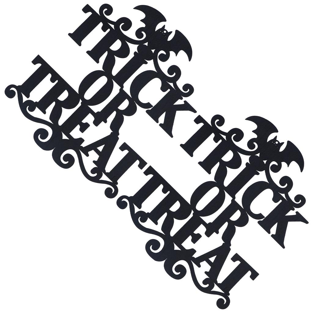 2Set Non Woven Fabric Halloween Hanging Sign Trick Or Treat Hanger for Front Door Party