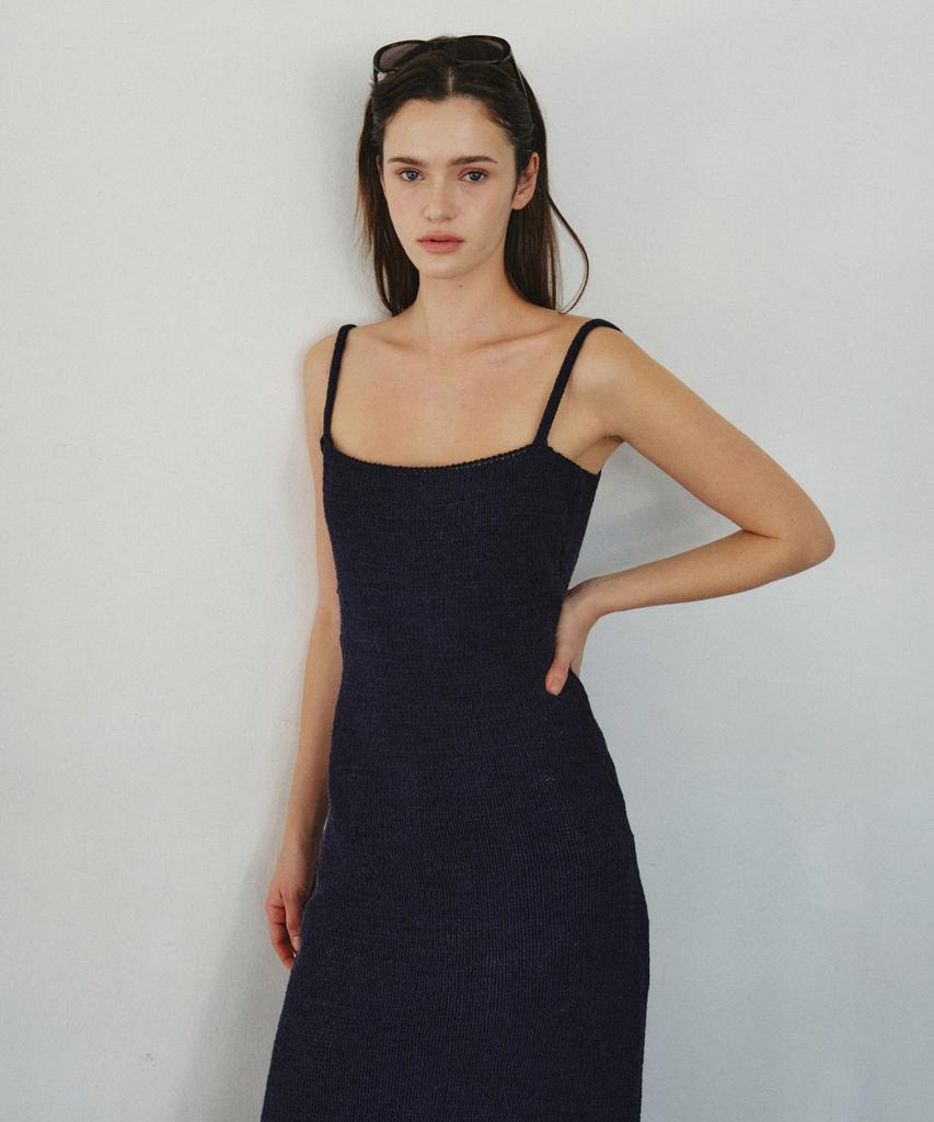 Cita Comfort Cotton Blended Long Knit Dress_Ctop715(Navy)