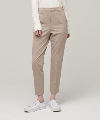MUSINSA STANDARD WOMAN Women'S Heavyweight Fleece-Lined Slim Straight Hidden Elastic Waist Slacks [Beige]
