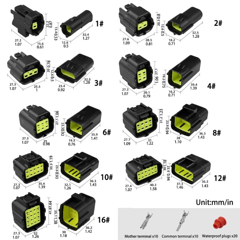 Plastic Waterproof Terminals Connector Electrical Plugs Connector Upgrades for Automotive & Outdoor Electrical Application