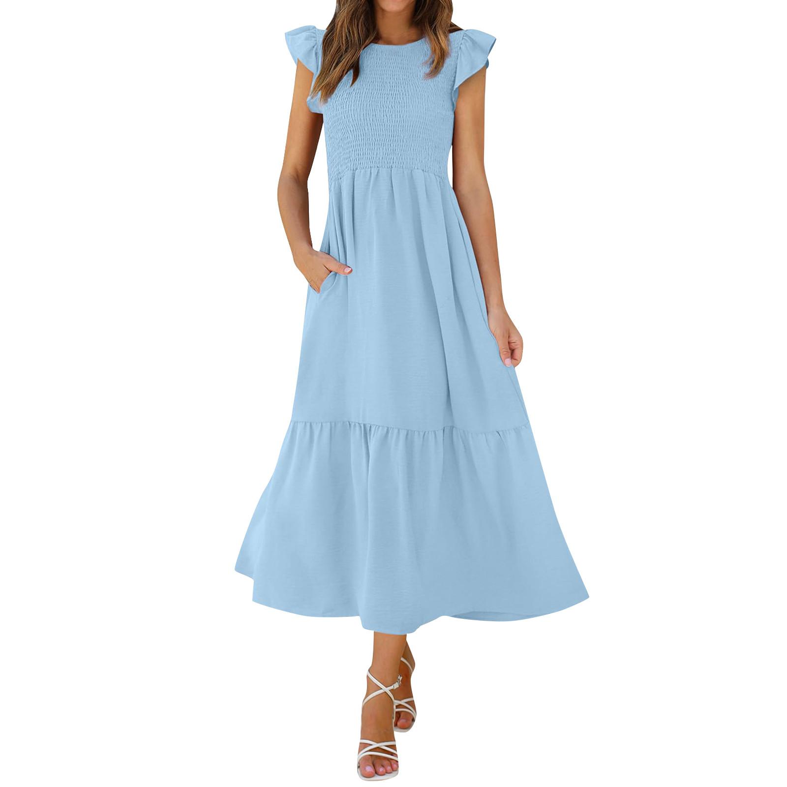 

Женские летние платья Свободные юбки Повседневные платья XL хаки