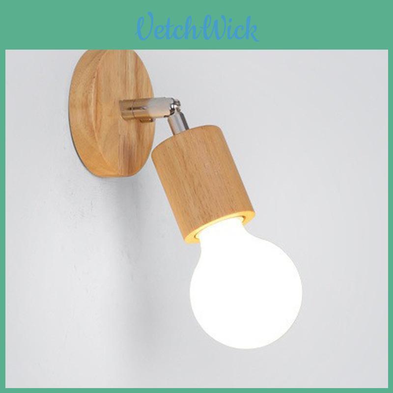 Modern Minimalist Wooden Wall Lamp With Led Bulb For Bedroom And Living Room Decor